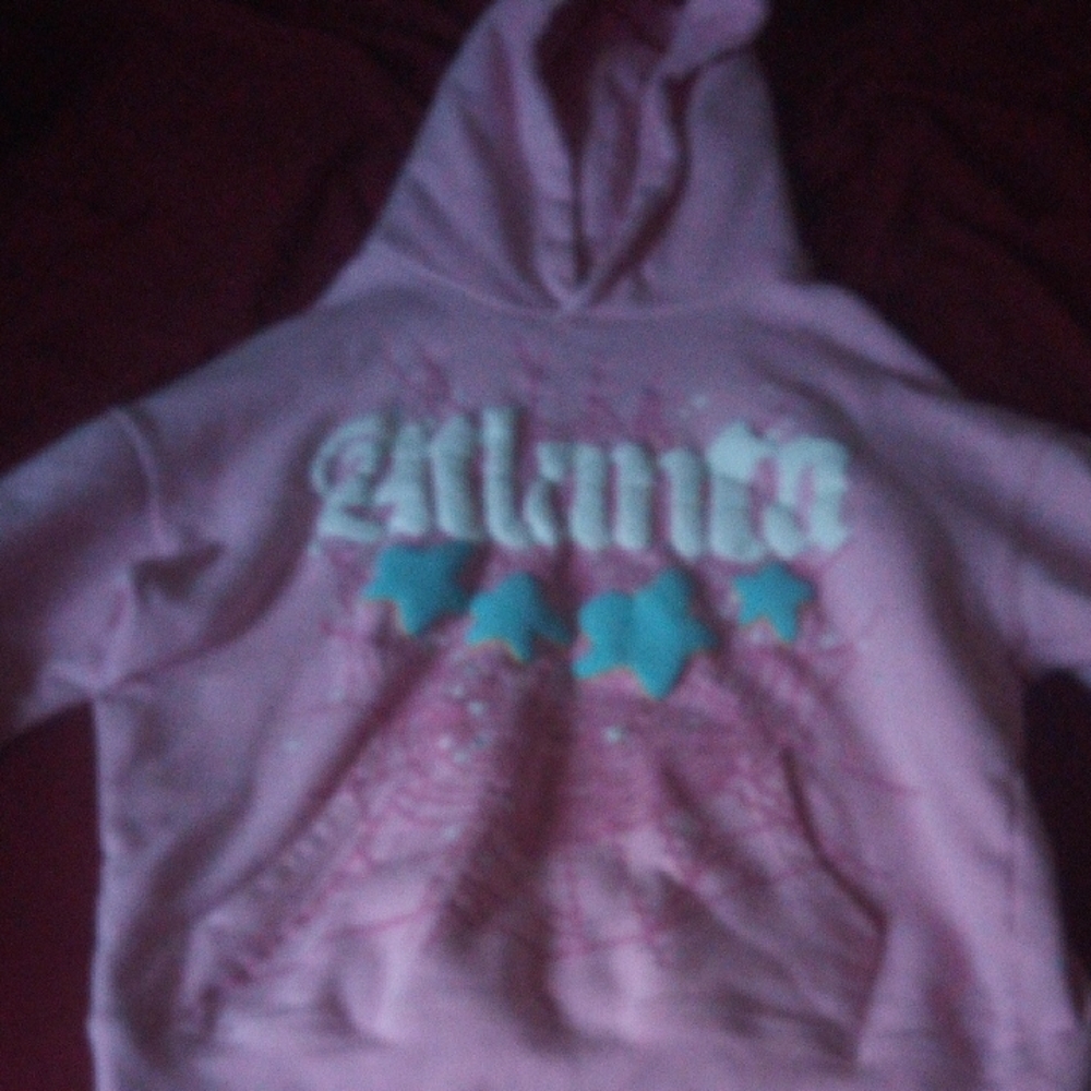 Pink Hoodie with Blue Stars